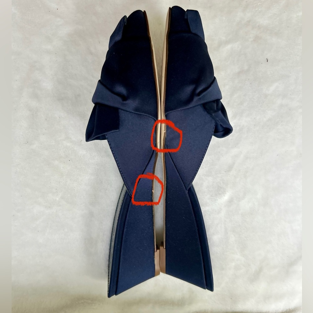 J. Crew Collection Blue Size 8 Mules Satin Wedges Slip On Heel Shoes - Picture 9 of 14